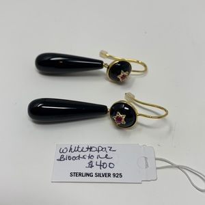 Elizabeth and James black drop earrings